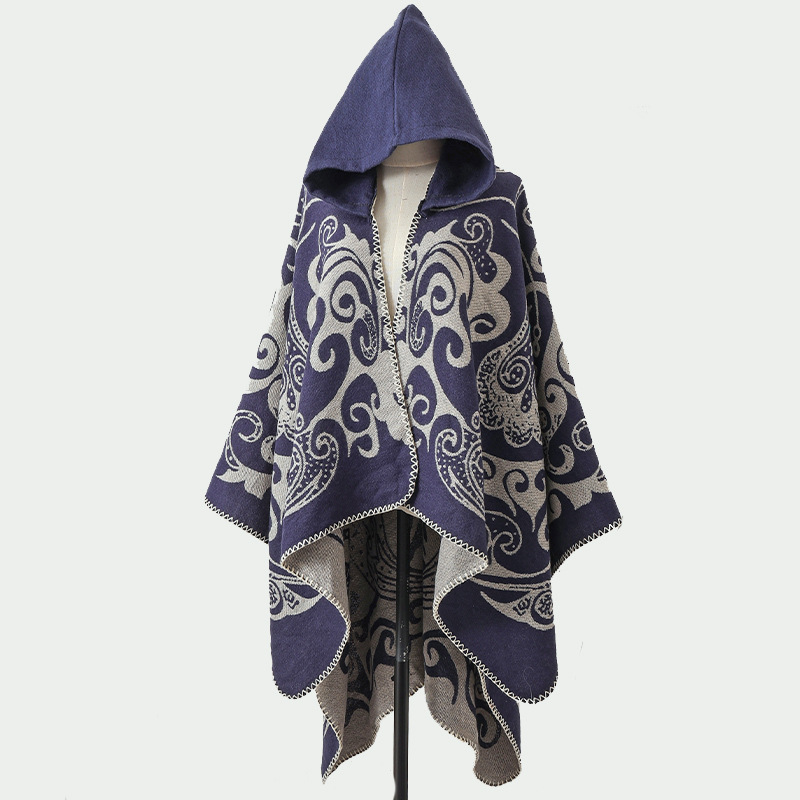 Go Ethnic Fashion - Yeni Kadın Kapüşonlu Şal, Sıcak Tutacak,